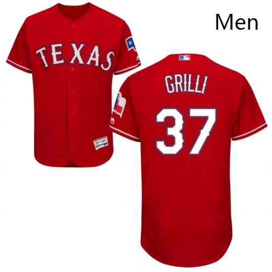 Mens Majestic Texas Rangers 37 Jason Grilli Red Flexbase Authentic Collection MLB Jersey